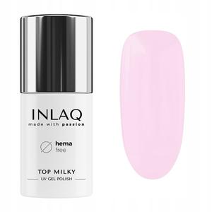 INLAQ Top Milky Hybrid Pink No Wipe 6 мл Верхнее молочное верхнее покрытие HEMA Free