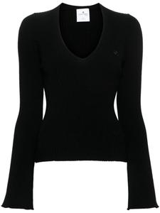 Джемпер в рубчик с логотипом Courrèges, черный