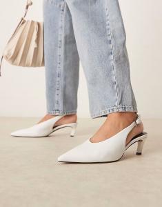 Туфли ASOS DESIGN Suki на каблуке-рюмочке белого цвета