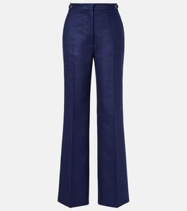 Расклешенные брюки из шелка Vesta Gabriela Hearst, темно-синий