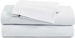 Tommy Hilfiger Комплект постельного белья, 160x200 см, из мягкого хлопкового шамбре: простыня, натяжная простыня с глубокими карманами, наволочки, синий, легкий