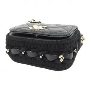 CHANEL Сумка через плечо Sheepskin Flap Bag, кроссбоди, женская, черная