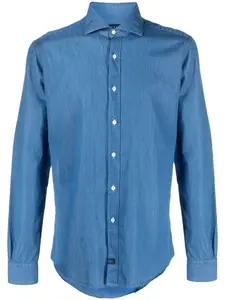 Рубашка с эффектом денима Fay, синий