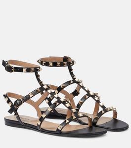 Кожаные сандалии Valentino Garavani Rockstud Valentino Garavani, черный