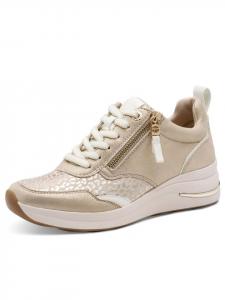 Tamaris Спортивные кроссовки на шнуровке бежевого цвета