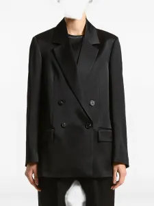 Двубортный пиджак с клапанами на карманах Peserico, черный