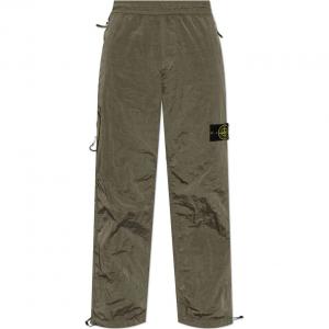 Брюки с эластичным поясом и логотипом STONE ISLAND, зеленый