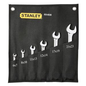 Набор ключей Stanley из 6 шт., метрические полированные двусторонние рожковые ключи 93-608-22