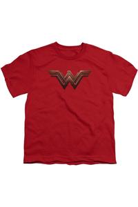 Футболка с коротким рукавом для детей "Бэтмен против Супермена: Щит Чудо-женщины" Gildan, красный