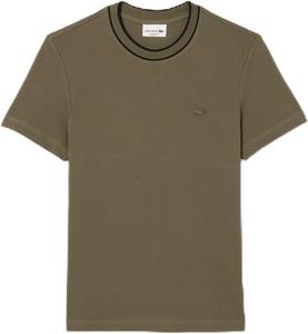 Мужская футболка Lacoste Official с подкладкой и ребристым воротником-стойкой, модель TH1004-10, зеленый