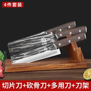 Plys Набор кухонных ножей Dragon Spring, кованые поварские ножи, профессиональный набор из трех ножей с подставкой из розового дерева