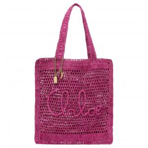 Chloé Сумка-тоут Chloe из рафии, сумка для покупок, дамская сумочка, сумка через плечо, женская, розово-красная