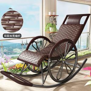 Fantasy Кресло-качалка из ротанга с широкими колесами, brown