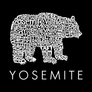 Yosemite Bear — мужская футболка с рисунком Word Art LA Pop Art, черный