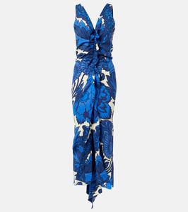 Платье макси с цветочным принтом Etro, Azzurro