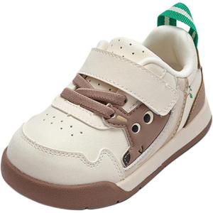 Нескользящие износостойкие низкие туфли для малышей BALABALA, белый/коричневый