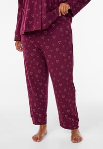 Пижамные брюки Zizzi Pyjama bottoms, Fig W Hearts Aop/Bordeaux