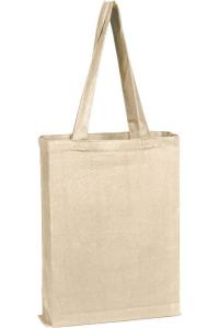 Холщовая сумка-шоппер с боковой вставкой Q-Tees, Natural