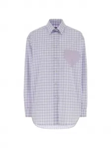 Рубашка в клетку гингем Moschino, фиолетовый
