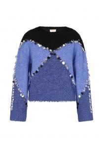 Тонкий вязаный свитер IZIA Sweater, цвет royal blue/mottled blue