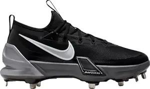 Мужские металлические бейсбольные бутсы Nike Force Zoom Trout 9 Elite, цвет Black/Metallic Silver/White