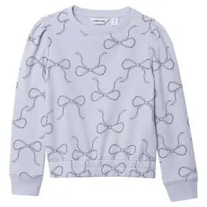 Детская худи с пышными плечами и круглым вырезом для девочек 2-16 лет Lands' End, цвет washed purple bows