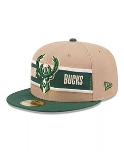 Мужская кепка цвета загара/охотничье-зеленая Milwaukee Bucks 2024 NBA Draft 59FIFTY New Era