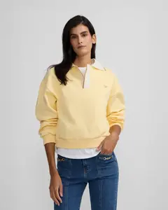 Женская свитшот с воротником-поло желтого цвета Silbon