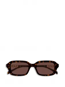 Солнцезащитные очки в квадратной оправе с логотипом GUCCI, коричневый