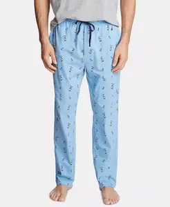 Мужские пижамные брюки из хлопка с принтом Nautica, синий
