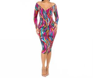 Платье миди с запахом и сборками в пурпурном цвете Let'S Go Uptown, пурпурный