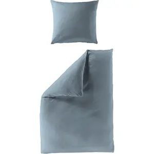 Постельное белье BIERBAUM «Элегантный однотонный», мако-сатин, 100% хлопок, однотонное, простое в уходе, цвет jeans