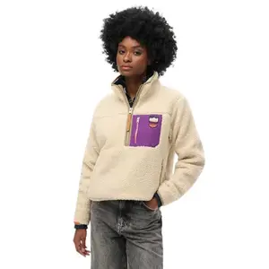 Толстовка Superdry Vintage Retro half zip, бежевый