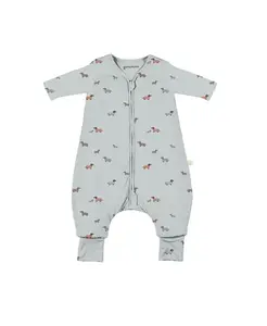 Спальный мешок-комбинезон унисекс с длинными рукавами и закрытыми ножками, 2,5 тог - для младенцев и маленьких детей. Gunamuna, синий