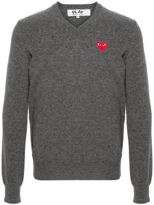 Comme Des Garçons Play шерстяной джемпер с нашивкой, серый