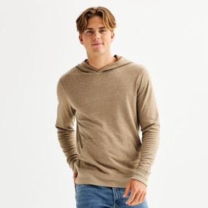Мужская толстовка с капюшоном двойной вязки Sonoma Goods For Life, цвет light brown texture