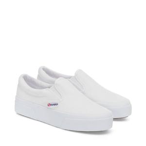 2740 Туфли-слипоны на платформе белого цвета Superga
