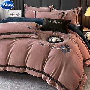 Disney Комплект постельного белья, 1.5-спальный, 4 предмета, пододеяльник 200x230 см, простыня на резинке, Jane Love, Meteor Latte + Navy Blue