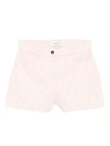 Хлопковые шорты с монограммой FENDI KIDS, розовый