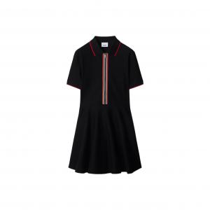 Burberry Женское черное платье с короткими рукавами