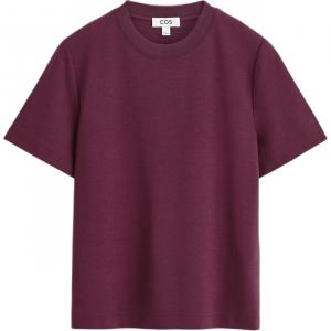COS Футболка женская, фуксия, круглый вырез, умеренная посадка