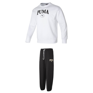 PUMA Комплект худи унисекс белый худи+черные брюки