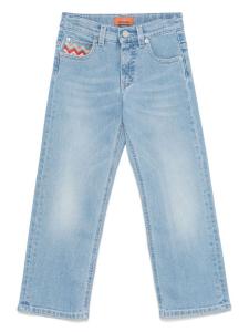 Missoni Kids брюки с вышитым логотипом, синий