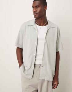 Футболка ARKET из тяжелого джерси с короткими рукавами светло-бирюзового цвета