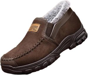 Мужские зимние снежные ботинки, утепленные толстым ворсистым мехом, теплые, на мягкой подошве, для повседневной прогулки на улице, противоскользящие Zplmide, Coffee