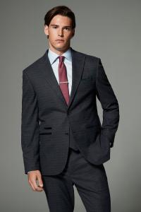 Пиджак облегающего кроя с отделкой в клетку Next, синий