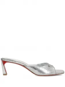 Мюли на каблуке Christian Louboutin, серебряный