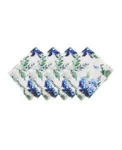 Салфетки для обеда с цветочным рисунком гортензии, 43 см x 43 см Elrene, мультиколор
