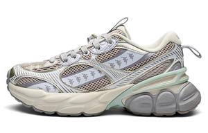 Уличный стиль авангардные противоскользящие амортизирующие поддерживающие низкие кроссовки повседневные беговые женские Enoki Brown Kappa, Вешенка Коричневый/Золотой/Классический Белый