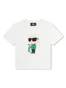 Футболка Ikon из органического хлопка Karl Lagerfeld Kids, белый